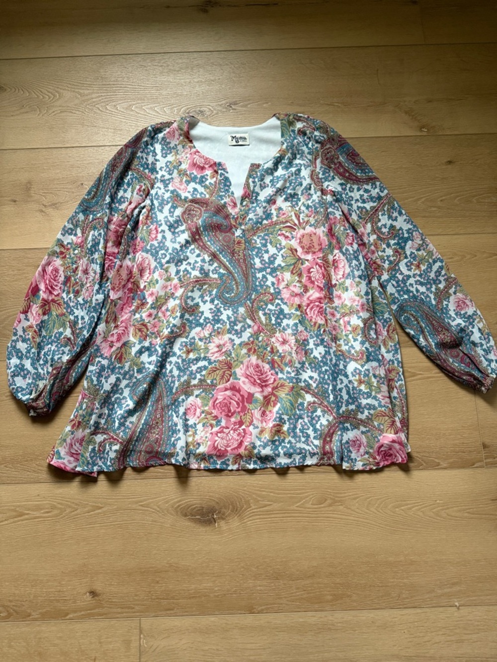 Show Me Your Mumu Pink & Blue Floral Paisley Cottagecore Tunic
